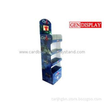 Professional Corrugated Cardboard Floor Display Stand With